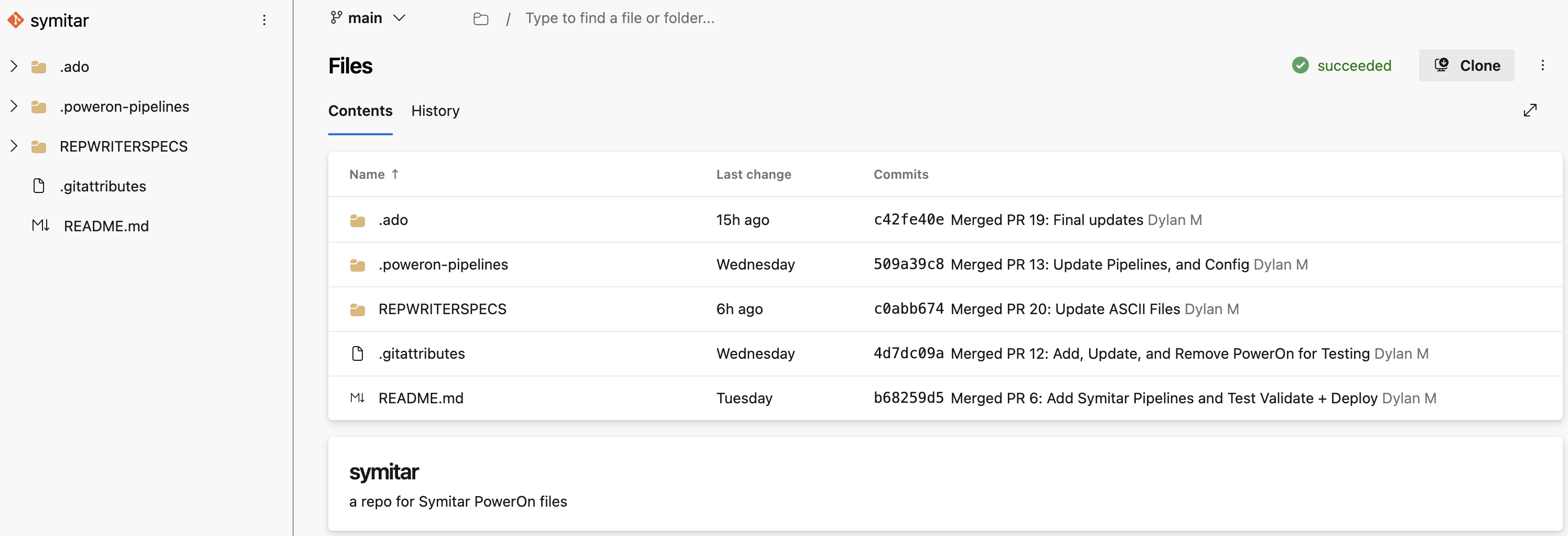 Azure DevOps Symitar repository